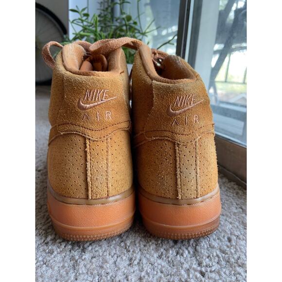 Nike Air Force 1 Hi Suede 'Tawny' Wheat Flax 9 - Picture 6 of 8